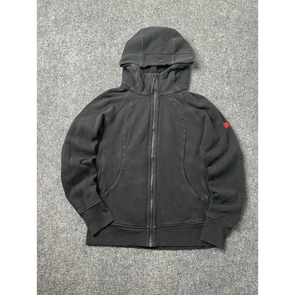 Womens Zip Hoodie Lululemon Black Full Zip Hooded Jacket, Size 10